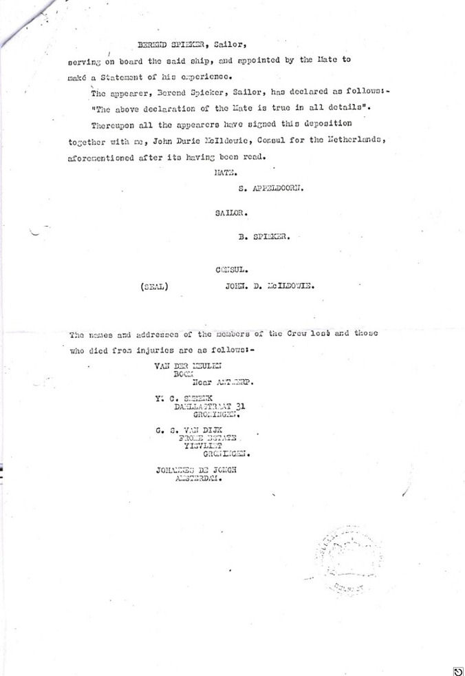 M.V. Santa Lucia deposition